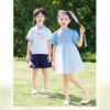 Chinese Style Baby Girl's Dress Short Sleeve Vintage Hanfu Dress Blue  Princess Dress Kids Modern Hanfu for Customize Name - Image 7