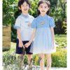Chinese Style Baby Girl's Dress Short Sleeve Vintage Hanfu Dress Blue  Princess Dress Kids Modern Hanfu for Customize Name - Image 9